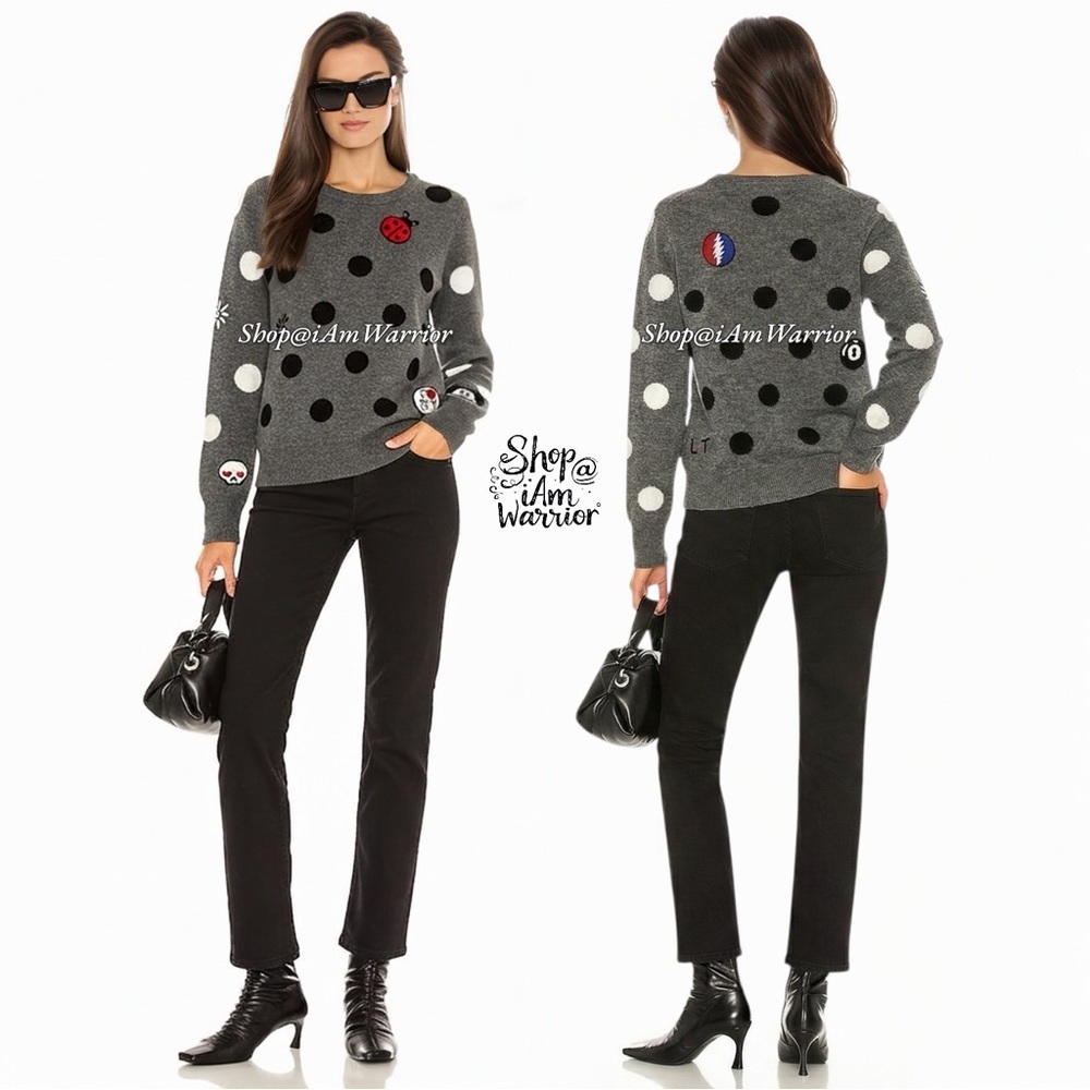 Label+Thread pop art embroidered Mickey Mouse,Grateful Dead etc cashmere sweater